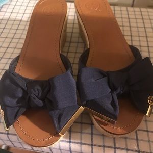 Tory Burch bow slip on wedges